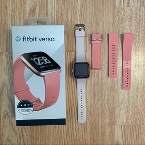 fitbit versa | Rose Gold Aluminum & Peach Band